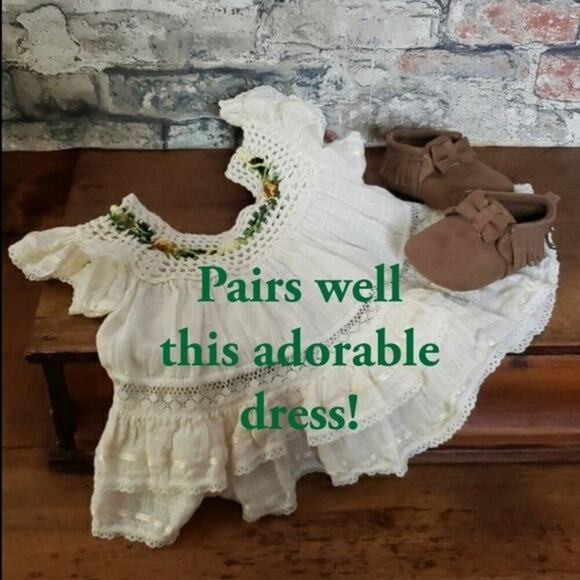 Carter's Baby Girl Faux Suede Moccasin Bootie Brown Size 3-6 months - Picture 2 of 8